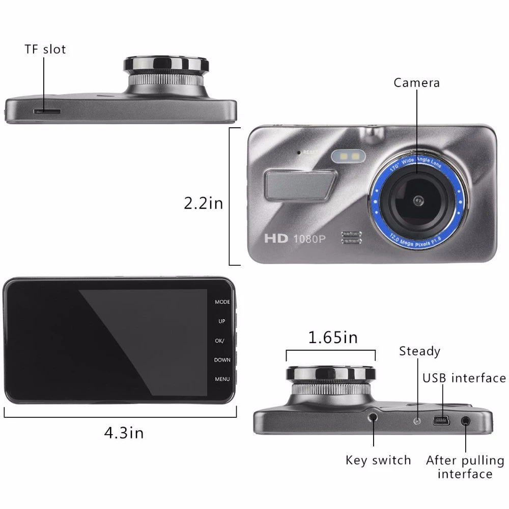 กล้องติดรถยนต์หน้าหลัง รุ่น A10 - Full HD 1080P ชัดทั้งกลางวันกลางคืน car camera thumbnail 10