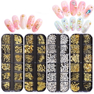 AMOS Japanese Xingyue nail art alloy jewelry metal frame shaped rivets flat bottom rhinestone shell pieces