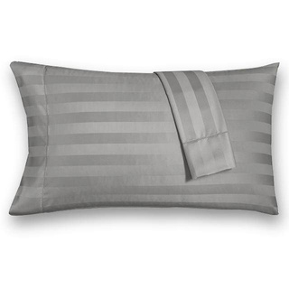 SP Luxury ปลอกหมอนลายริ้วสีเทาเข้ม Jumbo Size (20x36) นิ้ว Cotton 100 %