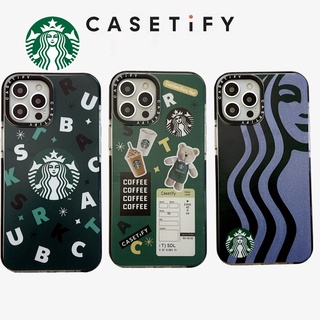 เคสโทรศัพท์มือถือแบบนิ่ม TPU ลายสติกเกอร์ Starbucks CaseTify Coffee Bearista สีเขียว สําหรับ iPhone 7 8 Plus X XS XR 11 13Pro 12 13 Pro Max