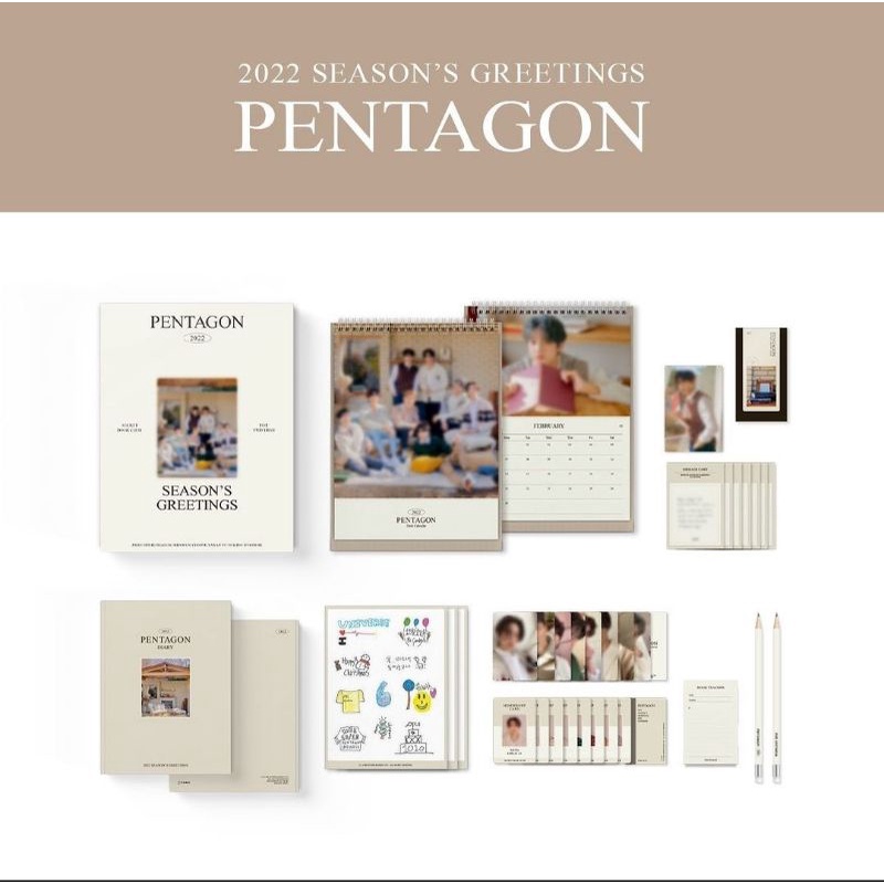 PENTAGON SG22 SEASONS GREETINGS 2022 / SG 22 SG 2021 โฟโต้การ์ดพีซี JINHO HUI HONGSEOK SHINWON YEOON