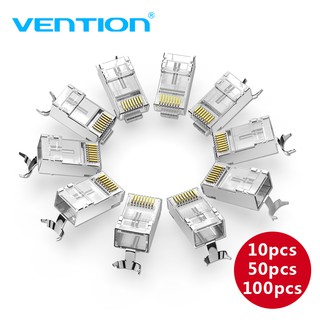 Vention - อุปกรณ์เชื่อมต่อ RJ45 Cat6 / Cat5e / Cat5 เครือข่ายเสียบ 8P8C Modular สำหรับสายเคเบิล IDC/IDD