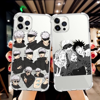 เคสโทรศัพท์มือถือแบบนิ่ม TPU ใส กันกระแทก ลายอะนิเมะ Jujutsu Kaisen สําหรับ iPhone 11 12 13 14 Pro Max 7 8 Plus SE 2020