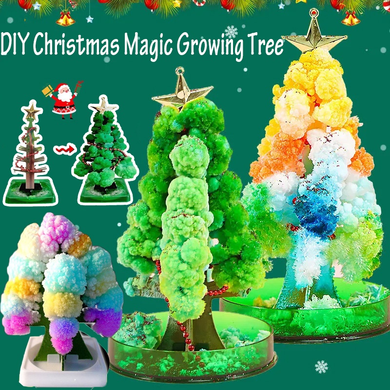 พร้อมส่ง DIY Christmas Magic Growing Tree ขาตั้งกระดาษต้นคริสต์มาส เด็กของเล่นทำมือ ของขวัญคริสต์มาส ของตกแต่งบ้าน