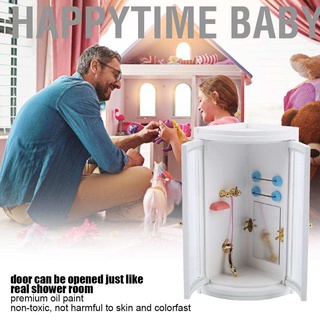 Happytime ของเล่นเด็กเฟอร์นิเจอร์ไม้ห้องอาบน้ํา ขนาด 1:12 สําหรับบ้านตุ๊กตา