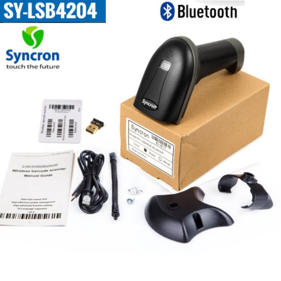 เครื่องสแกนบาร์โค๊ดไร้สาย Syncron LSB4204 Bluetooth Barcode Scanner พร้อมฐานขาตั้ง ประสิทธิภาพสูง อ่