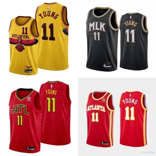 เสื้อกีฬาแขนกุด ลายทีม Nba Jersey Atlanta Hawks No.11 Trae Young 75th City Edition ทรงหลวม ของขวัญ แฟชั่นที่ระลึก