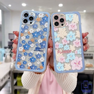 เคสนิ่ม เคสใส For IPhone 12 11 13 PRO MAX 6 7 6S 8 Plus X XR XS MAX 11 12 13 mini Se 2020 6SPlus 7Plus 6Plus 8Plus XSMAX กันแตก ลายดอกไม้จิ๋ว แฟชั่น เคสโทรศัพท์มือถือ