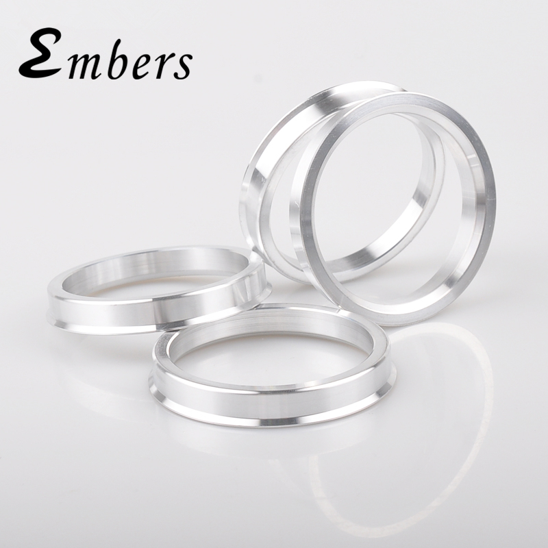Embers อลูมิเนียม 4PCS ล้อ Hub Center แหวน Hub Centric Cone รถล้อ Bore Collar OD 66.6 to ID 57.1 60.