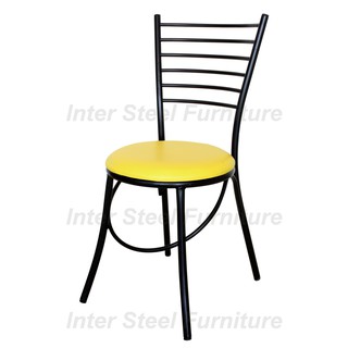 Inter Steel เก้าอี้กินข้าว ทำจากเหล็กใช้งานเอนกประสงค์ CH333-โครงดำ Diner chair steel chair ส่งทั่วไทย