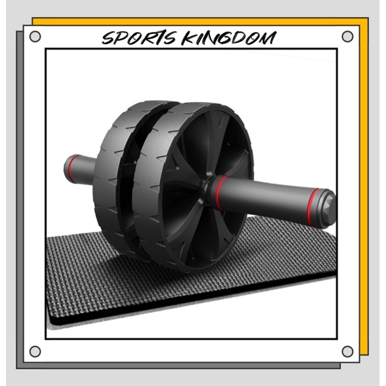 SPORT KINGDOM Double Wheel Abs Roller Wheel Abdominal Wheel Alat Senaman Perut Fitness Gym Equipment
