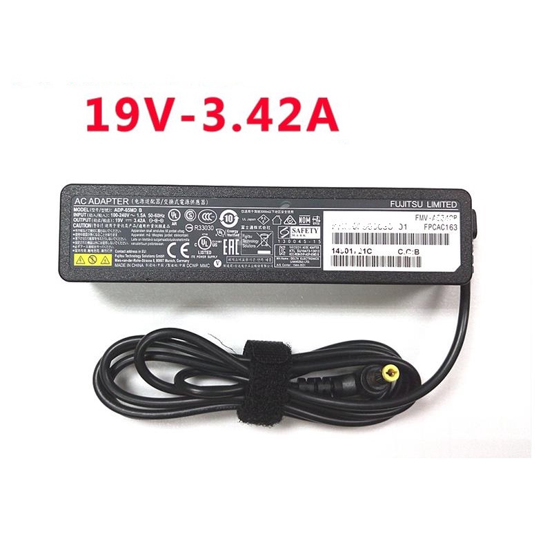 65W 19V 3.42A FUJITSU LIFEBOOK E556 E736 อะแดปเตอร์ AC CHARGER สายไฟ