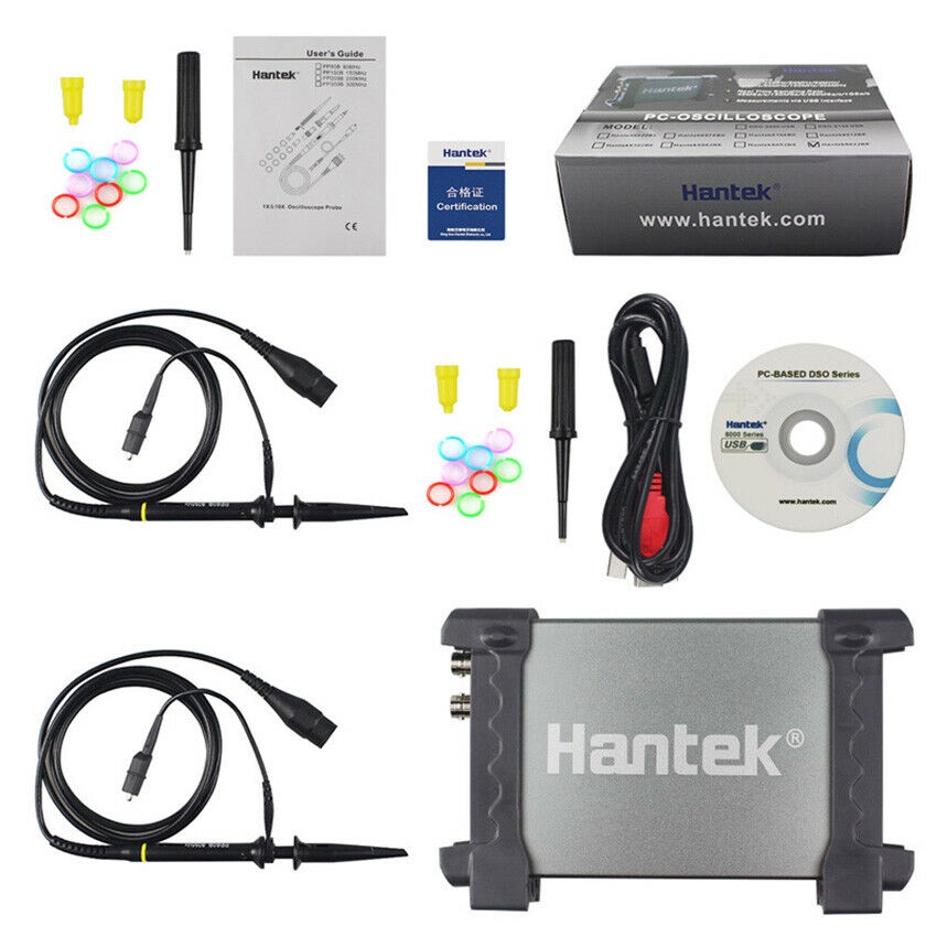 2CH 20Mhz แบนด์วิดท์ Hantek PC ตาม USB Digital Storage Oscilloscope 6022BE