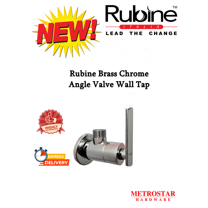 Rubine ก๊อกวาล์วมุมโครเมียมทองเหลือง (RT-BM-009C)