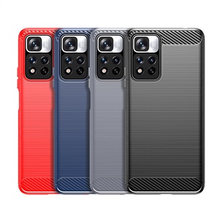 เคสโทรศัพท์ซิลิโคน TPU แบบนิ่ม คาร์บอนไฟเบอร์ กันกระแทก สําหรับ Xiaomi 11T Pro 12 Pro Redmi Note 11s 10s Pro Max X4 M4 F4 GT Pro