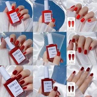 สีทาเล็บกึ่งเจล (ไม่อบ) U-DELI Vegan Nail Polish 16ml โทนสีแดง Always Red หรู สีสวยชัด เงา Group