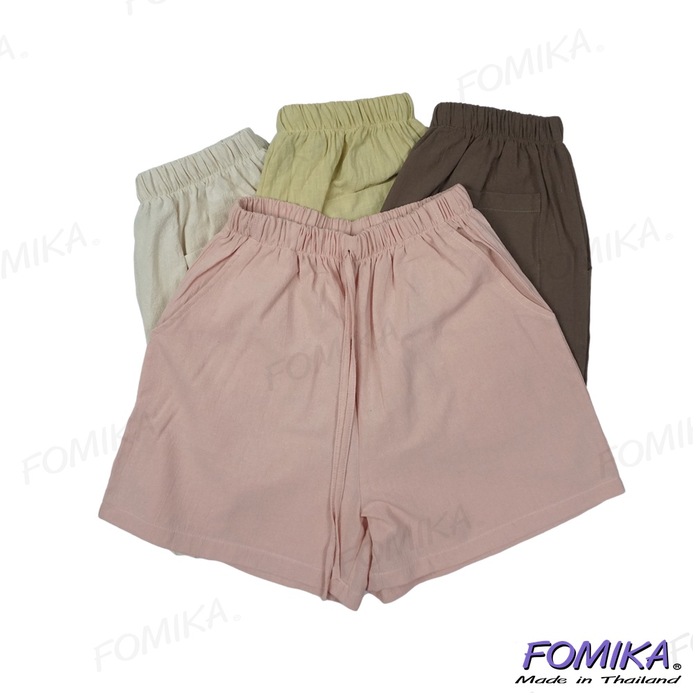 [ลูกค้าใหม่ ซื้อเพียง 1️⃣บาทเท่านั้น!] FOMIKA​ 5🍡กางเกงขาสั้นผู้หญิง​ กางเกงขาสั้นผ้าคอตตอน​ลินิน​