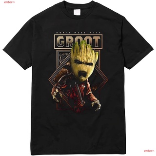 tshirtเสื้อยืดคอกลมฤดูร้อนenter~ ผู้ชายและผู้หญิง Guardians-of-The-Galaxy Shirt Dont Mess With #Groot T-Shirt Vintage #