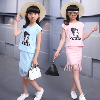 ชุดเซทเสื้อกระโปรง สวยเหมือนแบบผ้านิ่มใส่สบาย