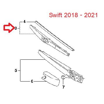 ใบปัดน้ำฝน ด้านหลัง Suzuki Swift 2018-2025 ของแท้ มาทั้งใบปัด