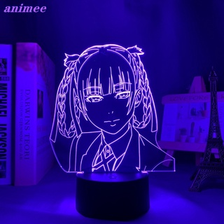 Kakegurui โคมไฟกลางคืน Led ลายอนิเมะ Kirari Momobami 3d สําหรับตกแต่งห้องนอน ของขวัญวันเกิด