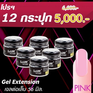 Builder Gel (Clear) เจลต่อเล็บถาวร สีชมพู โปรฯ 12 กระปุก