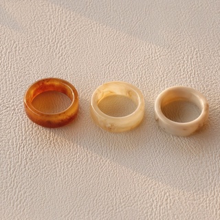 แหวนเรซิ่นเซ็ตสีน้ำตาล 3pcs Brown/Nude Resin Ring