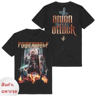 เสื้อยืดผ้าฝ้าย พิมพ์ลาย Powerwolf Amen Attack S-X Power Metal AKopnn36GKhaej03