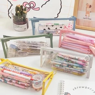 [ CiCNOV40 ลด 20% /ลูกค้าใหม่ 1฿ เท่านั้น!!!]🔥พร้อมส่ง🔥กระเป๋า PVC ใส กระเป๋าเครื่องเขียน ใส่เครื่องสำอางค์