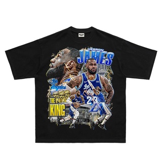 เสื้อยืดโอเวอร์ไซส์[Yootaaa] เสื้อยืดแขนสั้น ผ้าฝ้าย ทรงหลวม ลาย NBA LeBron James แฟชั่นสตรีท สไตล์ฮิปฮอป 2022S-3XL