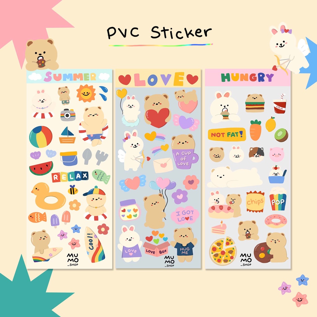 STICKER ⌗ pvc 6x14 cm. ไดคัท กันน้ำ v.4