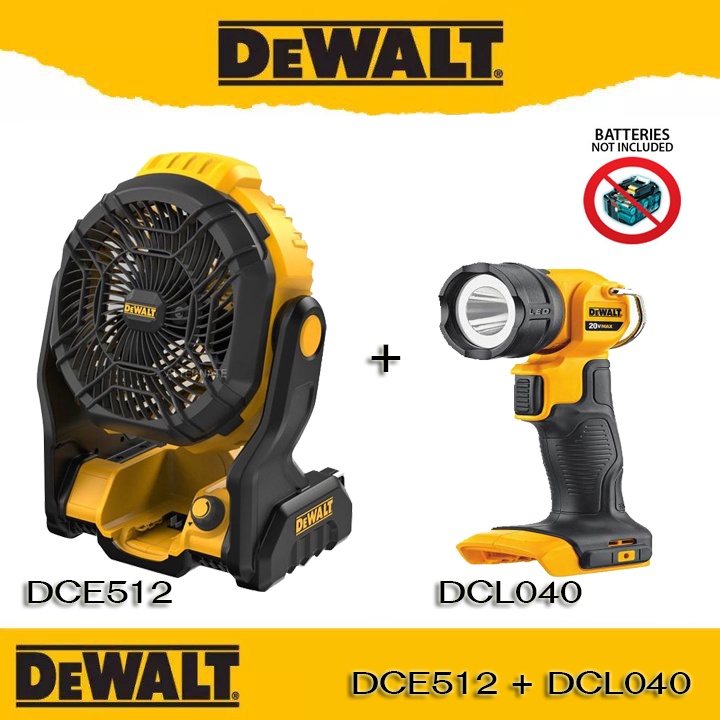 DeWALT DCE512 + DCL040  (พัดลมไร้สาย + ไฟฉายLed) เครื่องเปล่า - Tool Only