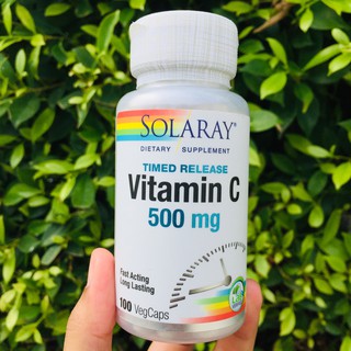 80% OFF ราคา Sale!!!  EXP:06/23 วิตามินซี Vitamin C Time Release 500 mg 100 VegCaps (Solaray®) Fast Acting