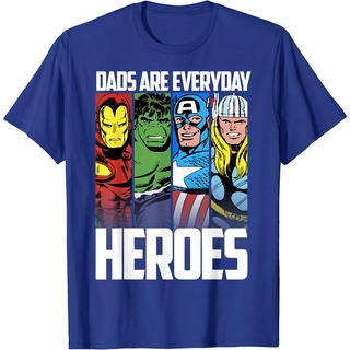 เสื้อยืดโอเวอร์ไซส์เสื้อยืด พิมพ์ลายกราฟิก Marvel Avengers Fathers Day Everyday Heroes สําหรับผู้ชายS-3XL