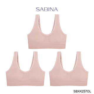 Sabina เสื้อชั้นใน (Set 3 ชิ้น)  Seamless Fit รุ่น Soft Collection (ไม่มีโครง) รหัส SBXK257OL สีโอรส