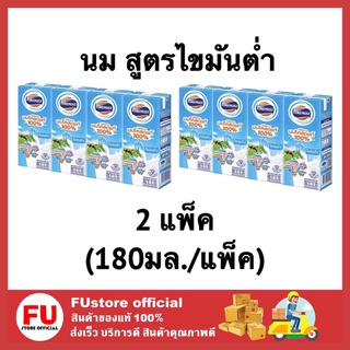 FUstore (2แพ็คx4กล่อง) นมโฟร์โมสต์ รสจืด สูตรพร่องมันเนย lowfat  foremost milk นมยูเอชทีuht นมพร่องมันเนย 180ml