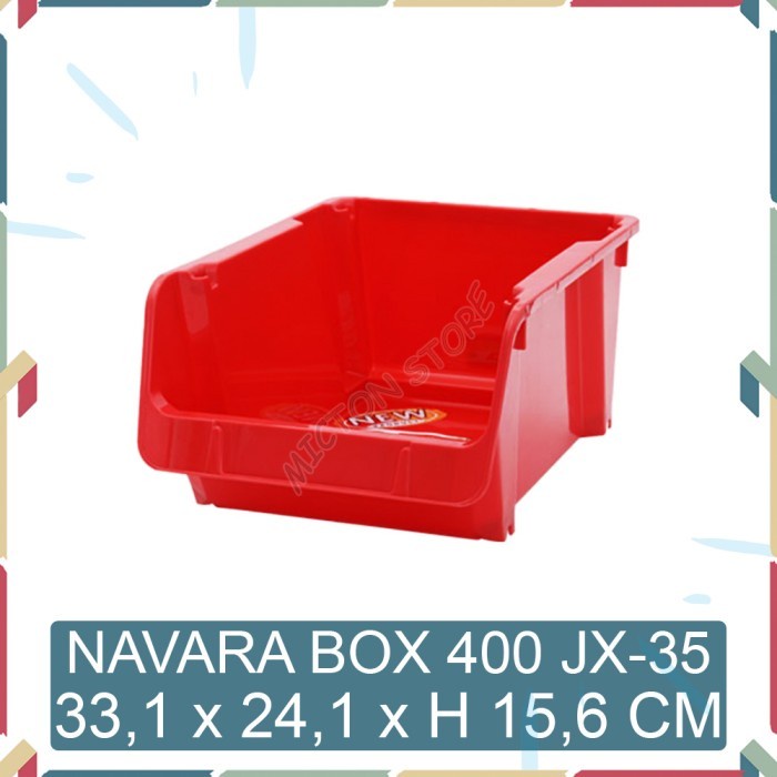MICTON Lion Star กล่องเก็บของวางซ้อนกันได้ Navara Box 400 JX-35 5