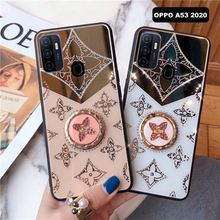 เคสโทรศัพท์ OPPO A53 2020 / OPPO A33 2020 Ins Luxury Fashion Diamond Clover Acrylic Casing 3D Ring Bracket ออปโป้A53เคส