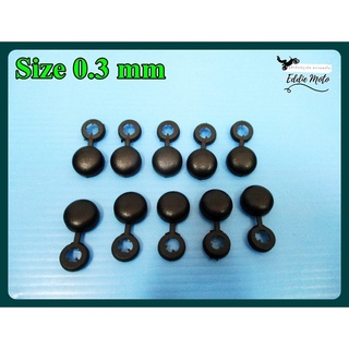 GENERAL (size 0.3 mm) "BLACK" PLASTIC COVER THE NUT HEAD (10 PCS.) // ฝาครอบหัวน็อต ทั่วไป สีดำ พลาสติกครอบหัว