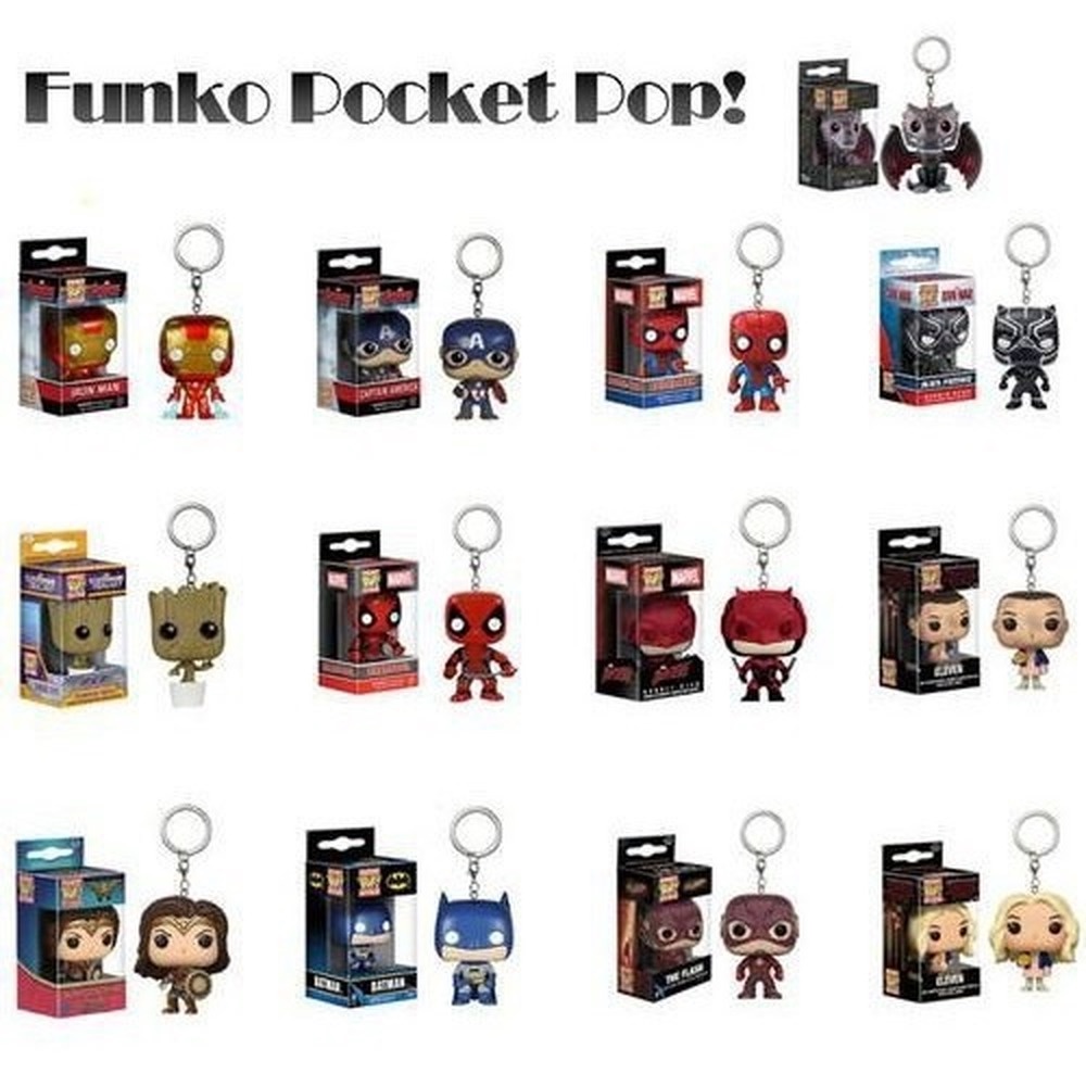 พวงกุญแจ Funko Pop Avengers IronMan Groot Batman SpiderMan DeadPool พวงกุญแจรูป