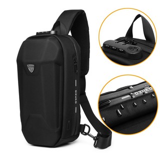 Ozuko Anti-theft Mens Sling Bag Waterproof Chest Pack Shoulder Bag with USB Charging