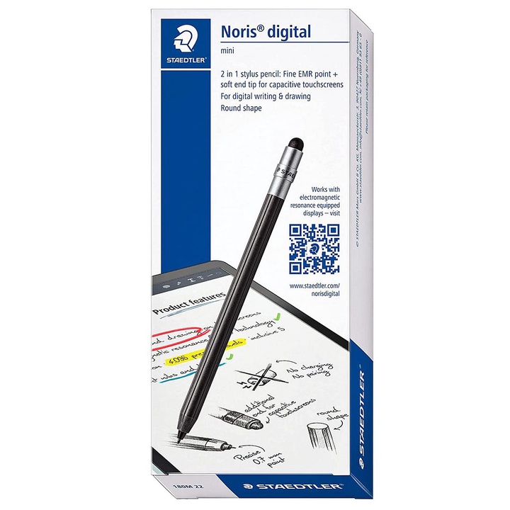 STAEDTLER Noris Digital Mini 180M 22 - 2 in 1 Stylus Pen for EMR and Capacitive