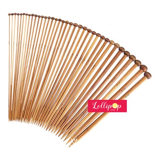 ชุดไม้นิตตรงไม้ไผ่ 18 ขนาด ยาว 25, 35 cm Knitting Needle ฺBamboo Stick Set