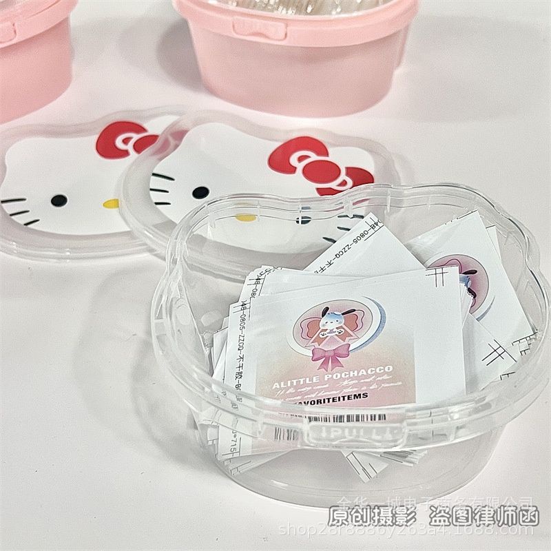 พร้อมส่ง! กล่องเก็บของ ลายคิตตี้น่ารัก kitty พร้อมฝาปิด สําหรับใส่เครื่องเขียน เก็บของ