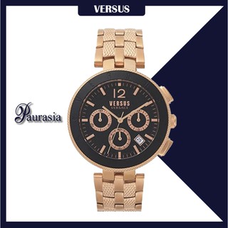 [ของแท้] Versus by Versace นาฬิกาข้อมือ ผู้ชาย รุ่น VERSUS VSP762-618 LOGO GENT D/BLACK DIAL SS IPRG paurasia ปอเรเซีย