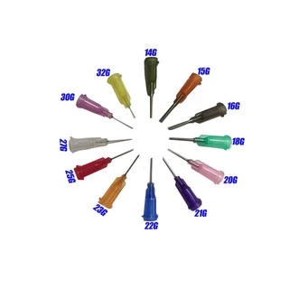 10Pcs สกรูหัวฉีดเข็มพลาสติกเหล็ก หัวเข็มหยอดกาว ปลายสแตนเลส เข็มหยอดของเหลว วัสดุสิ้นเปลือง Dispenser อุปกรณ์เสริม 14G/15G/16G/ 17G/18G/19G/20G/21G/22G/23G/25G