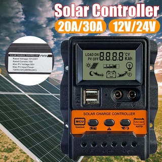 Solar charger controller โซล่าร์ชาร์จเจอร์ PWM 10A/20A/30A หน้าจอ LCD อุปกรณ์ควบคุมการเก็บประจุพลังงานแสงอาทิตย์ xliving