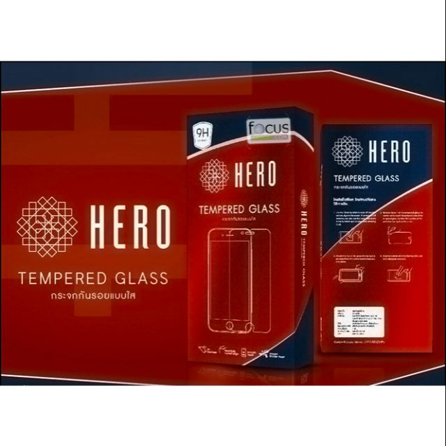 Temperglass กระจกนิรภัย ไอโฟน6 พลัส ยี่ห้อHero แบบใส แบบไม่เต็มจอ