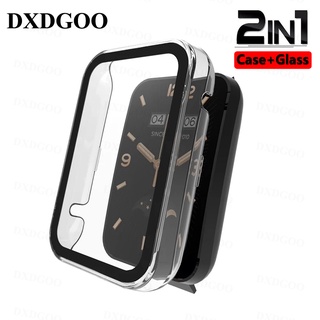 Dxgdoo 2 IN 1 เคสกระจกนิรภัย สําหรับ Xiaomi Mi Band 7 Pro Band7 ป้องกันรอยขีดข่วน ครอบคลุมเต็มรูปแบบ PC แข็ง เคสป้องกัน