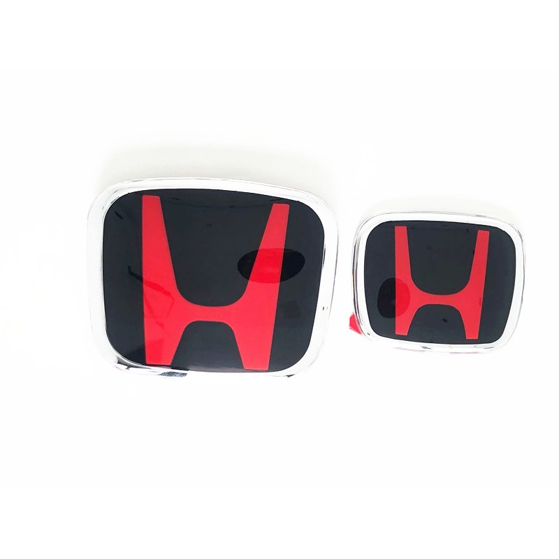 2pcs Honda โลโก้สัญลักษณ์รถสีแดง + สีดํา City/Hrv/Jazz/CRV/Civic/Brv (ด้านหน้าและด้านหลัง)